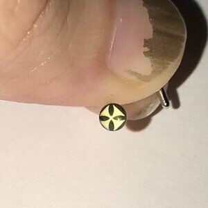 Black with White Iron Cross 18 Gauge C-shaped Nose Ring